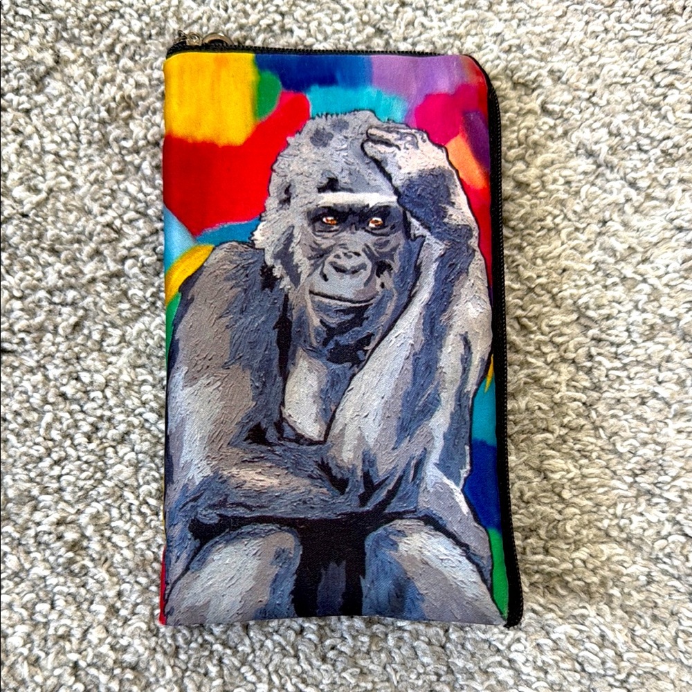 Colorful Gorilla Print Pouch Wallet